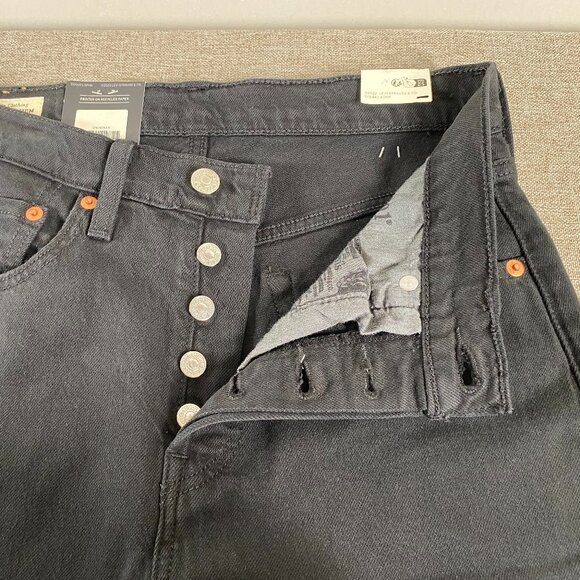Levi's Premium 501 ORIGINAL FIT Denim Jeans Women's 27 x 32 High Rise Black NWT - Picture 4 of 14